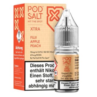 PODSALT - XTRA - Fuji Apple Peach Nikotinsalzliquid 10ml mit Steuerzeichen 10mg