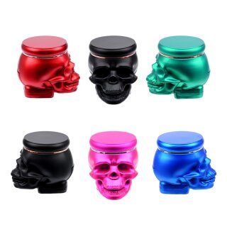 ATOMIC - Metal Grinder Skull mit Fach für Kräuter